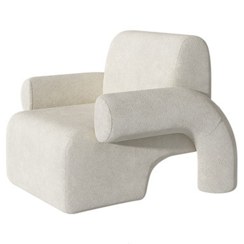 Кресло Odom White Boucle Armchair Белый в Барнауле | Loft Concept 