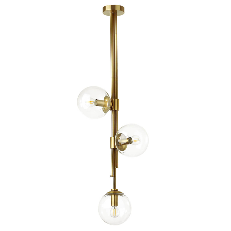 Светильник TRILOGY Ceiling Light Clear glass 100 Латунь Прозрачное Стекло Светильник TRILOGY Ceiling Light Clear glass 100 Латунь Прозрачное Стекло в Барнауле | Loft Concept