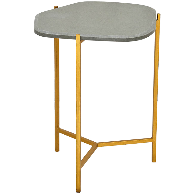 Приставной стол с серой каменной столешницей Tuan Side Table Grey Золотой Серый Приставной стол с серой каменной столешницей Tuan Side Table Grey Золотой Серый в Барнауле | Loft Concept