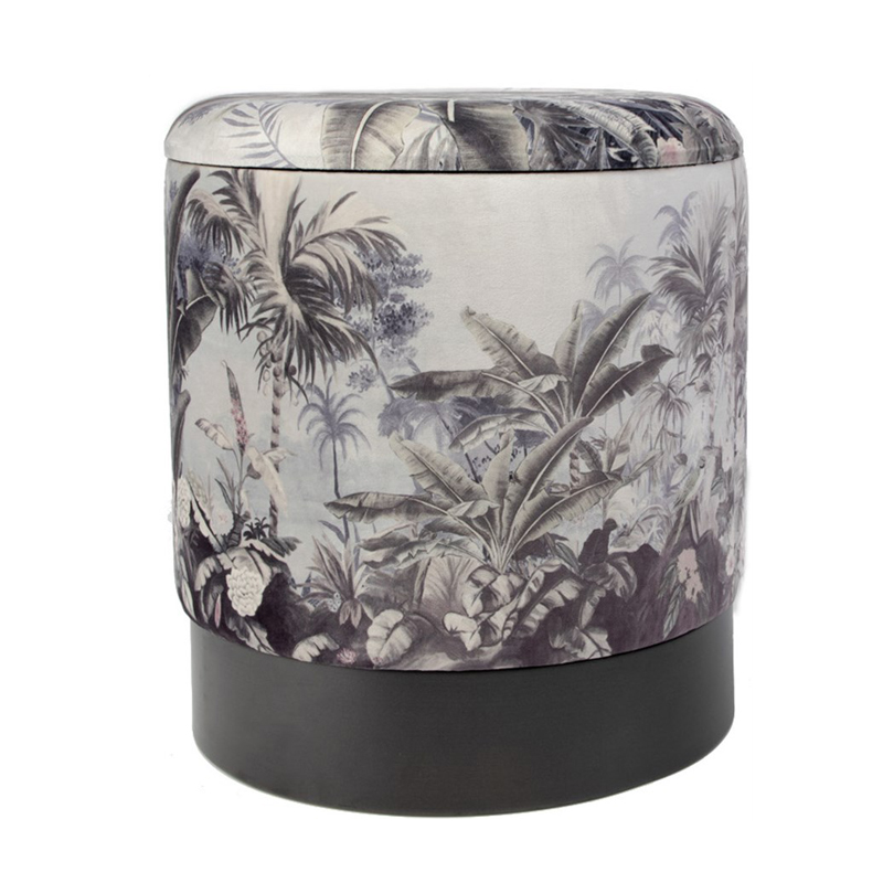 Пуф PUF Jungle Print plants Мульти Черный Пуф PUF Jungle Print plants Мульти Черный в Барнауле | Loft Concept
