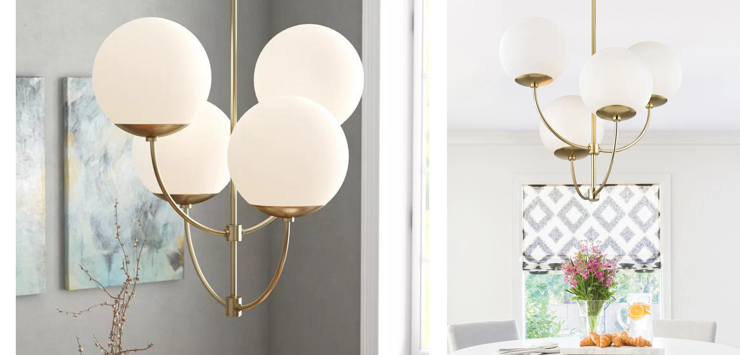 Люстра Breasal White Matte Balls Chandelier Brass - фото №1