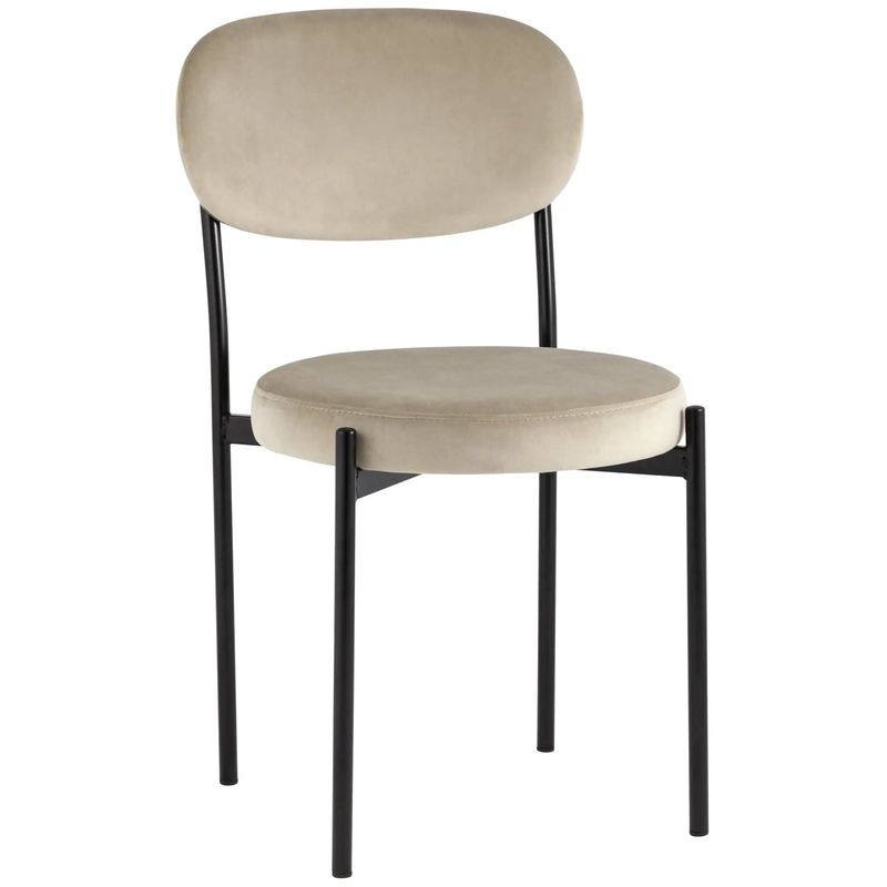Стул Alfie Chair Молочный Велюр Молочный Черный Стул Alfie Chair Молочный Велюр Молочный Черный в Барнауле | Loft Concept
