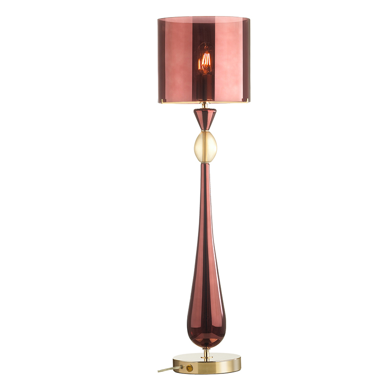 Настольная лампа Roser Burgundy Table Lamp Бургундский красный Золотой в Барнауле | Loft Concept 