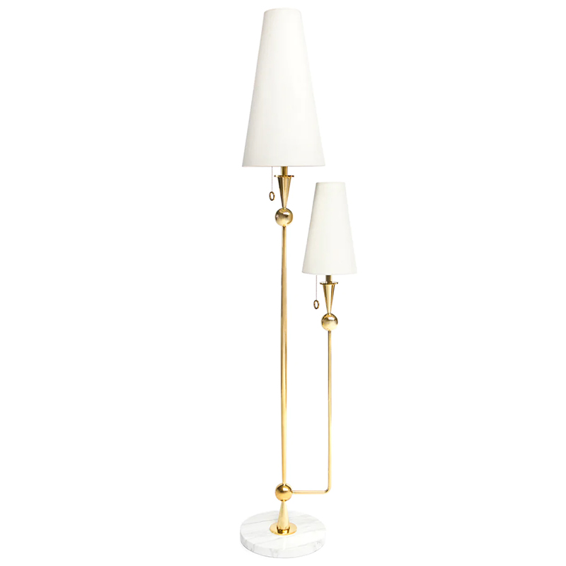 Торшер CARACAS FLOOR LAMP Латунь Античная полированная Белый Белый Мрамор Bianco Торшер CARACAS FLOOR LAMP Латунь Античная полированная Белый Белый Мрамор Bianco в Барнауле | Loft Concept