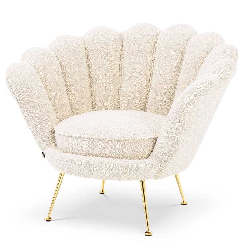 Кресло Eichholtz Chair Trapezium Boucle cream Кремовый Латунь Кресло Eichholtz Chair Trapezium Boucle cream Кремовый Латунь в Барнауле | Loft Concept