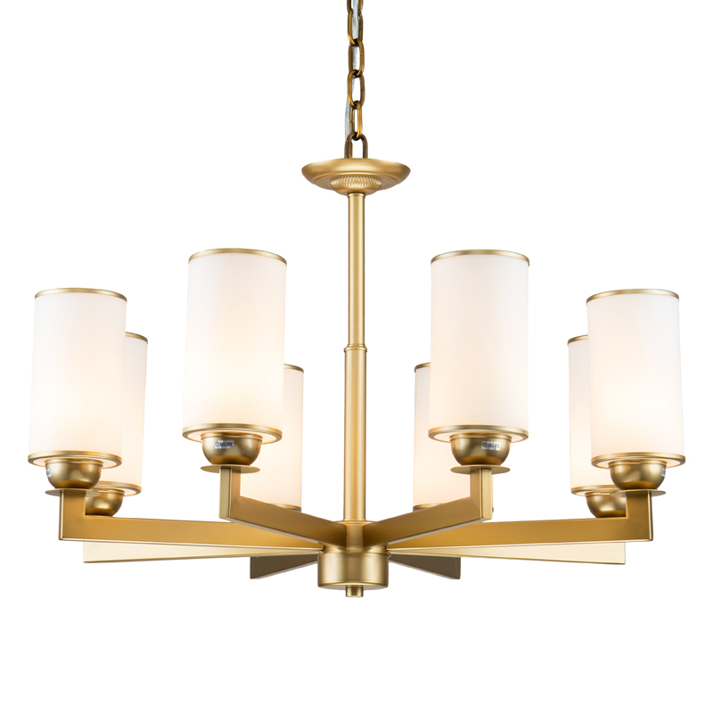 Люстра Amoret Chandelier 76 Латунь Белое матовое стекло Люстра Amoret Chandelier 76 Латунь Белое матовое стекло в Барнауле | Loft Concept