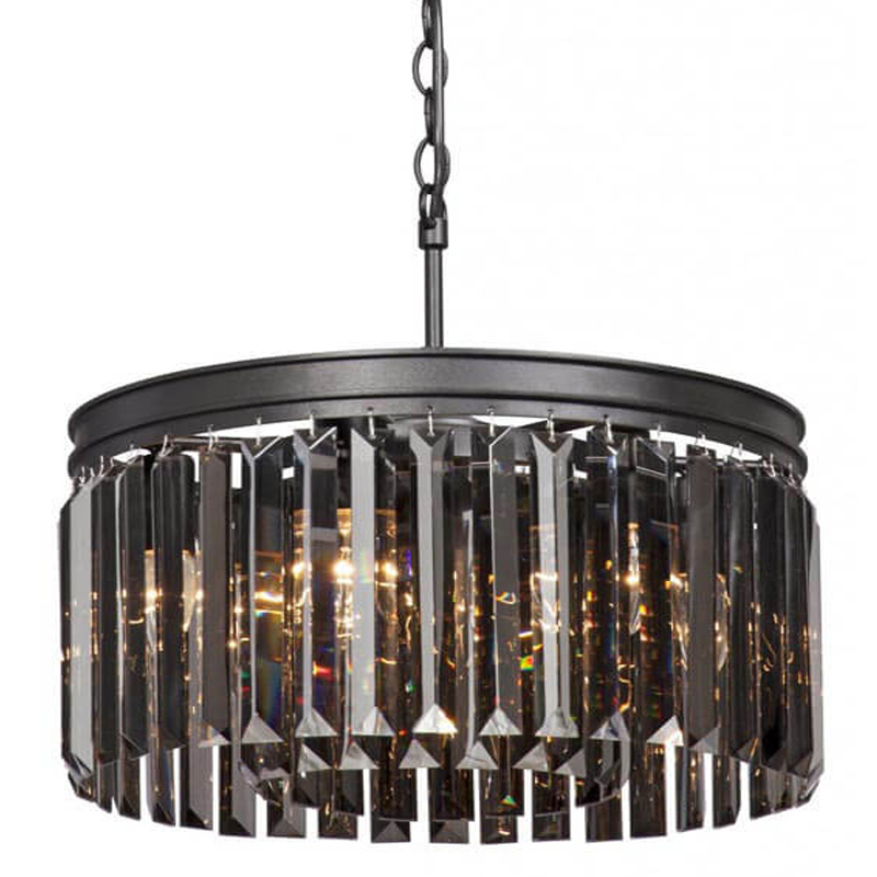 Люстра RH Rhys Smok Glass Prism Round Chandelier 40 Черный матовый Люстра RH Rhys Smok Glass Prism Round Chandelier 40 Черный матовый в Барнауле | Loft Concept