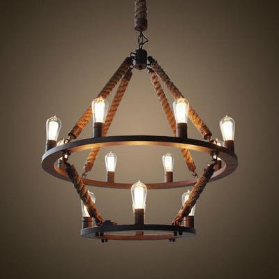 Люстра Rope Filament Chandelier Черный Люстра Rope Filament Chandelier Черный в Барнауле | Loft Concept