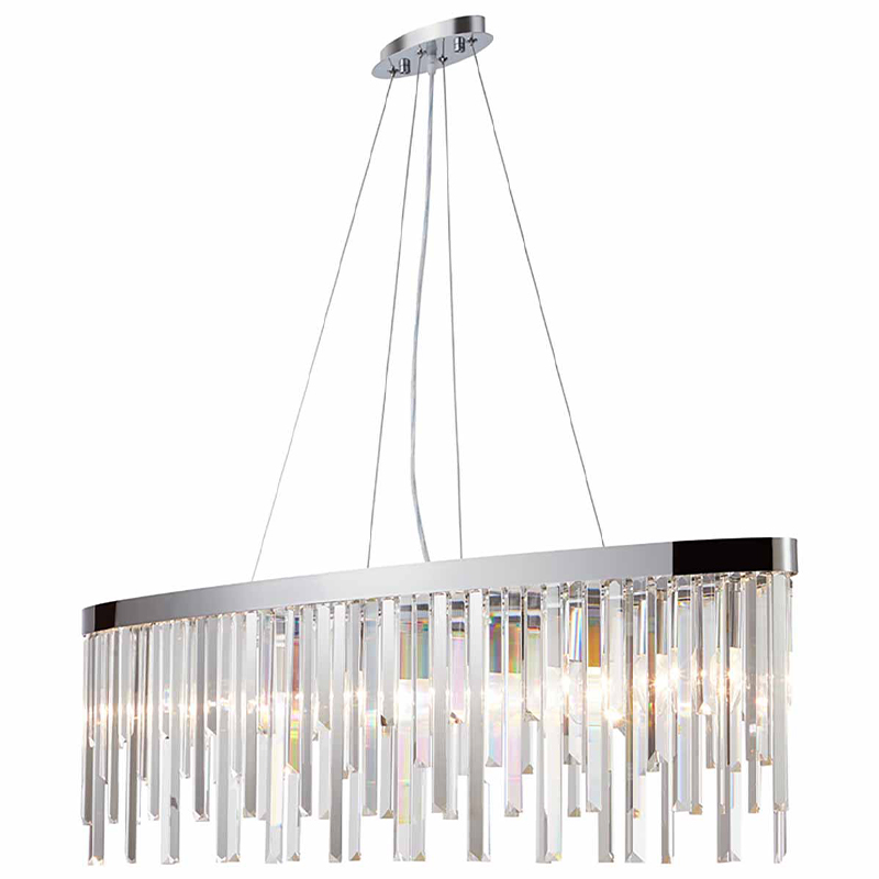 Люстра Bennett Oval Chandelier chrome Хром Прозрачный Люстра Bennett Oval Chandelier chrome Хром Прозрачный в Барнауле | Loft Concept