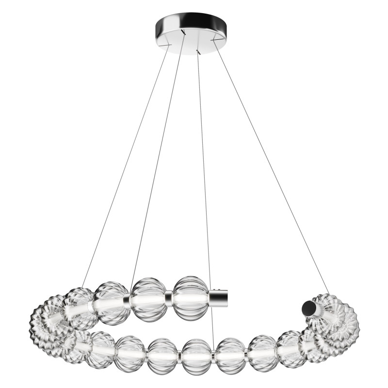 Светильник кольцо со стеклянными шарами Balls Lamp Хром в Барнауле | Loft Concept 