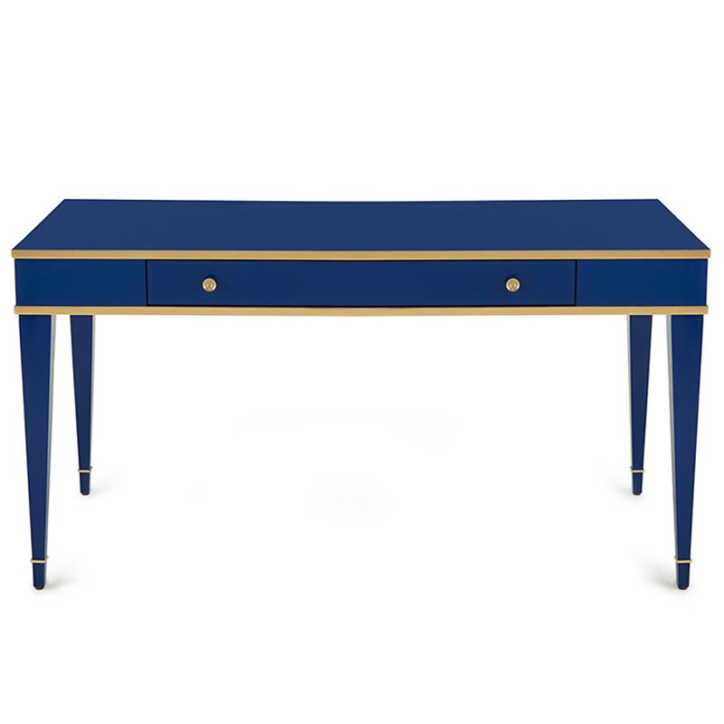 Письменный стол Kelly Desk Синий Синий Винтажное глянцевое золото с состаренным эффектом Письменный стол Kelly Desk Синий Синий Винтажное глянцевое золото с состаренным эффектом в Барнауле | Loft Concept