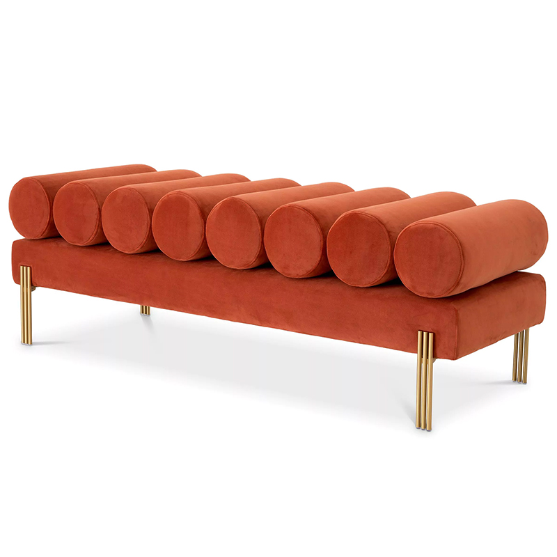 Банкетка Eichholtz Bench Oxley Orange Оранжевый Латунь Банкетка Eichholtz Bench Oxley Orange Оранжевый Латунь в Барнауле | Loft Concept