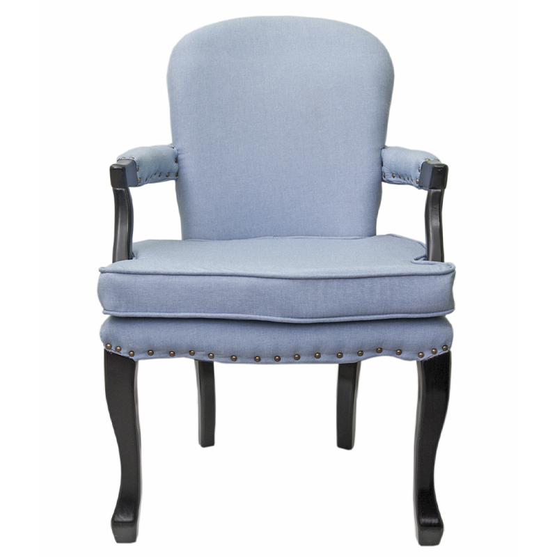 Кресло Aubrey Classical Armchair blue flax Голубой Черный Кресло Aubrey Classical Armchair blue flax Голубой Черный в Барнауле | Loft Concept