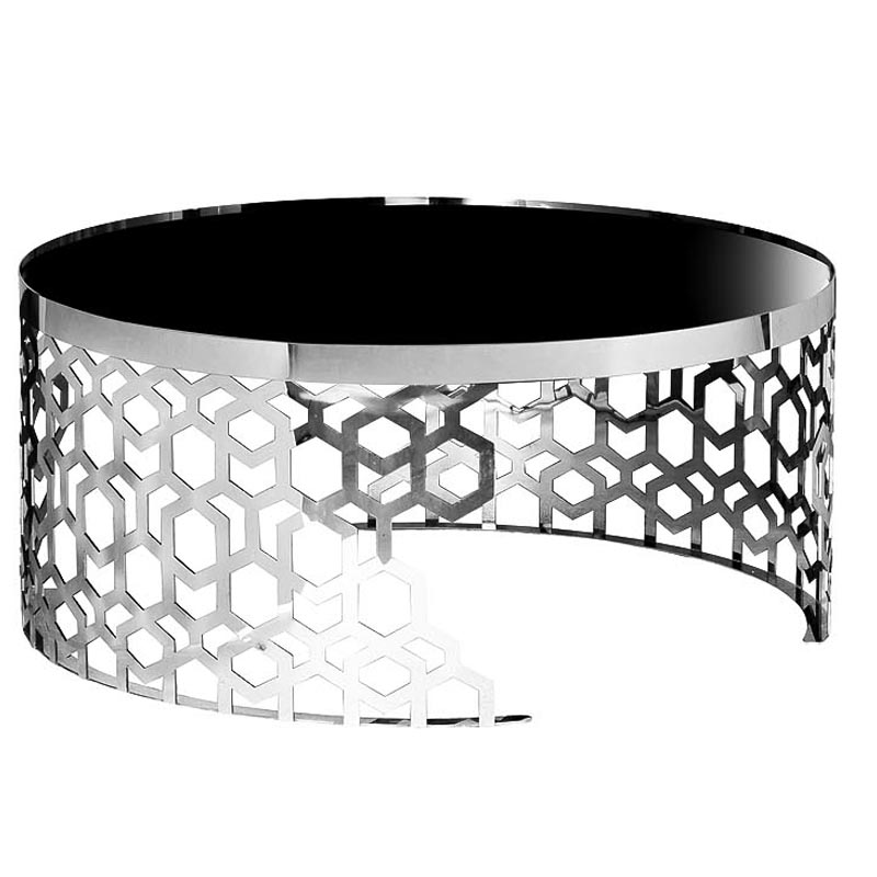 Кофейный стол Yen Geometry Table Silver 90 Серебряный Черный Кофейный стол Yen Geometry Table Silver 90 Серебряный Черный в Барнауле | Loft Concept
