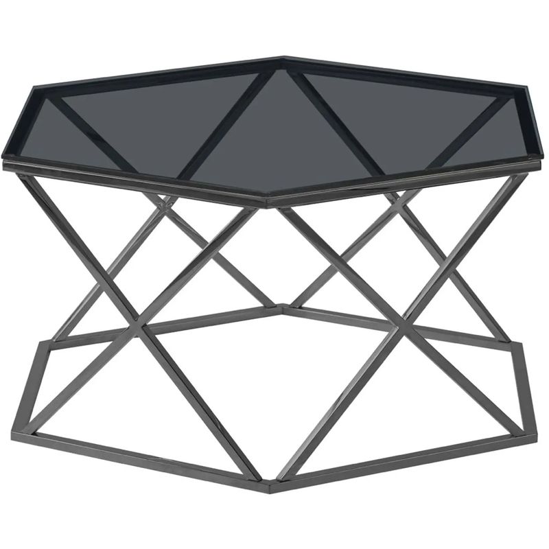 Столик кофейный Ormando Collection Dark Chrome №1 Темный хром Стекло Смок Столик кофейный Ormando Collection Dark Chrome №1 Темный хром Стекло Смок в Барнауле | Loft Concept