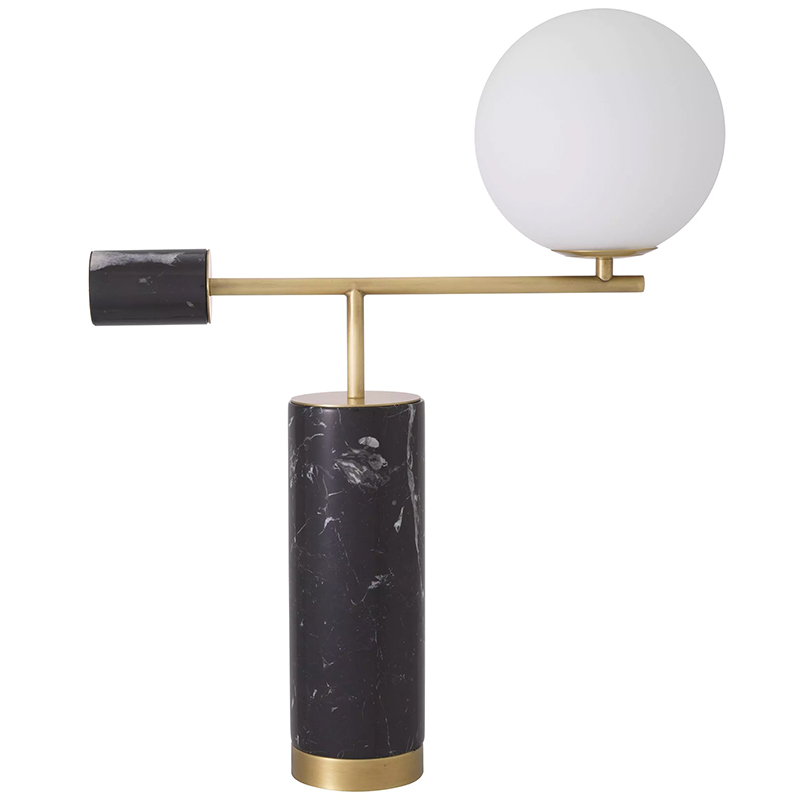 Настольная лампа Eichholtz Table Lamp Xperience Black Черный Мрамор Nero Латунь Белое матовое стекло Настольная лампа Eichholtz Table Lamp Xperience Black Черный Мрамор Nero Латунь Белое матовое стекло в Барнауле | Loft Concept
