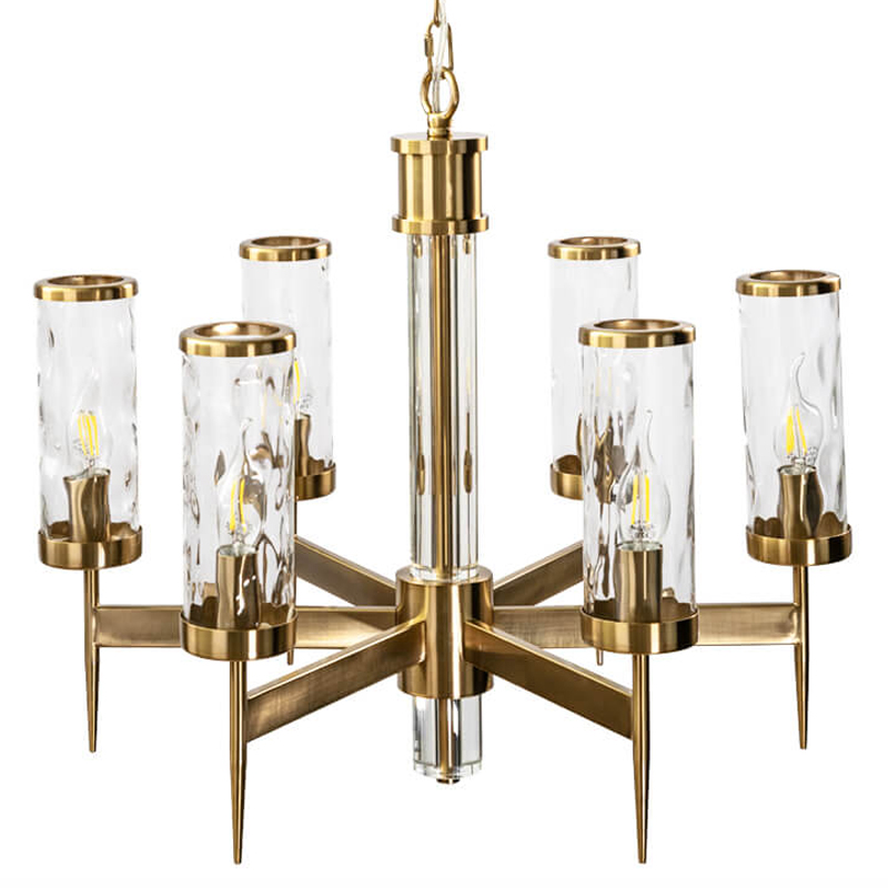 Люстра Brass Wheel Small в Американском стиле Латунь Прозрачный Люстра Brass Wheel Small в Американском стиле Латунь Прозрачный в Барнауле | Loft Concept