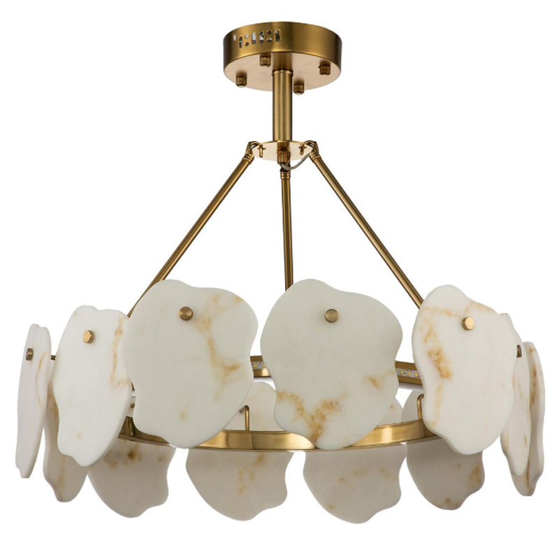 Люстра Мрамор Lucretia Marble Round Chandelier 60 см Латунь Белый Мрамор Bianco Люстра Мрамор Lucretia Marble Round Chandelier 60 см Латунь Белый Мрамор Bianco в Барнауле | Loft Concept