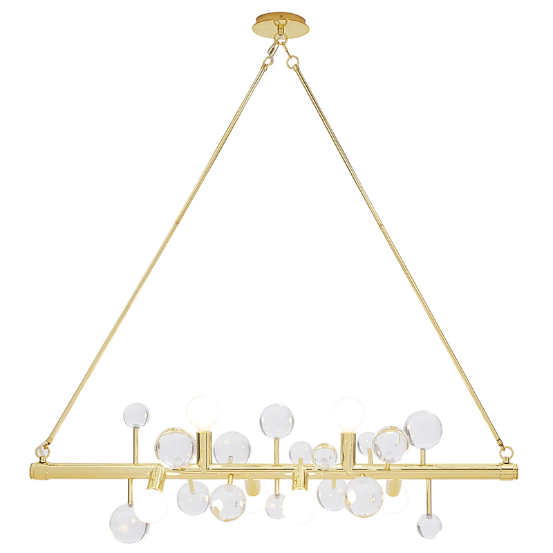 Люстра Jonathan Adler SIX-LIGHT LINEAR CHANDELIER Clear Золотой Прозрачное Стекло Белый Люстра Jonathan Adler SIX-LIGHT LINEAR CHANDELIER Clear Золотой Прозрачное Стекло Белый в Барнауле | Loft Concept