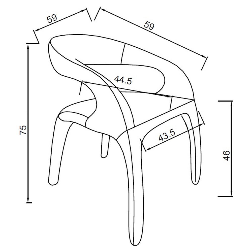 Стул обеденный бежевый из экокожи Unique Futuristic Chair в Барнауле