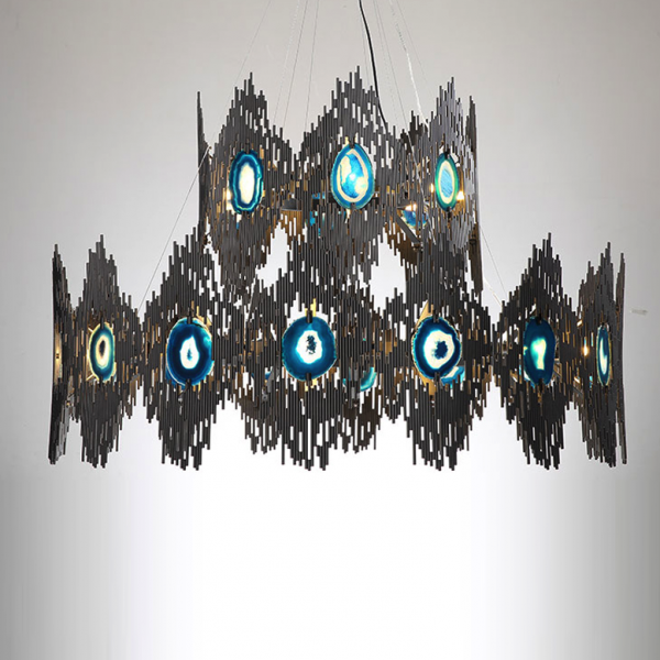 Люстра Calypso Chandelier 24 Золотой Графит Морская синь Люстра Calypso Chandelier 24 Золотой Графит Морская синь в Барнауле | Loft Concept