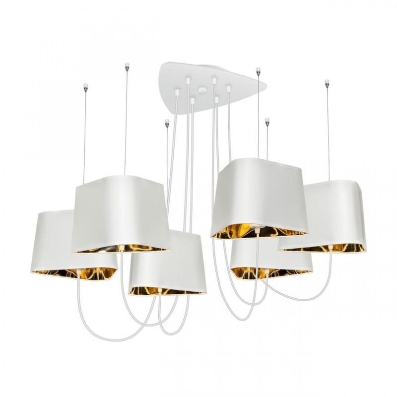 Люстра Designheure Lighting White 6 плафонов Белый Золотой Люстра Designheure Lighting White 6 плафонов Белый Золотой в Барнауле | Loft Concept