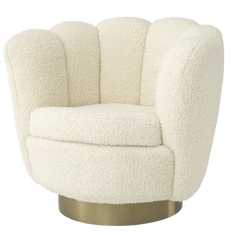 Кресло Eichholtz Swivel Chair Mirage cream Кремовый Матовая латунь Кресло Eichholtz Swivel Chair Mirage cream Кремовый Матовая латунь в Барнауле | Loft Concept