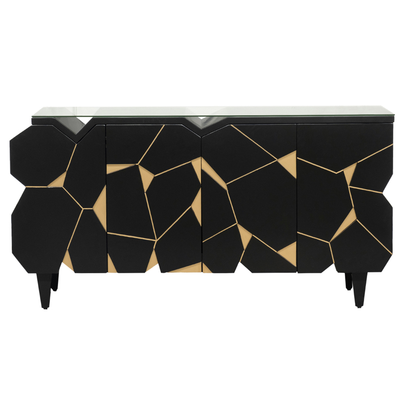 Комод геометрический декор Mosaik Chest of drawers Черный Черный Золотой Комод геометрический декор Mosaik Chest of drawers Черный Черный Золотой в Барнауле | Loft Concept