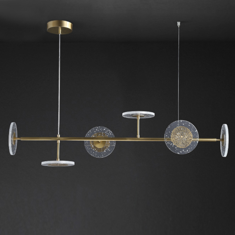 Люстра Discs Flowers Chandelier Латунь Прозрачный Люстра Discs Flowers Chandelier Латунь Прозрачный в Барнауле | Loft Concept