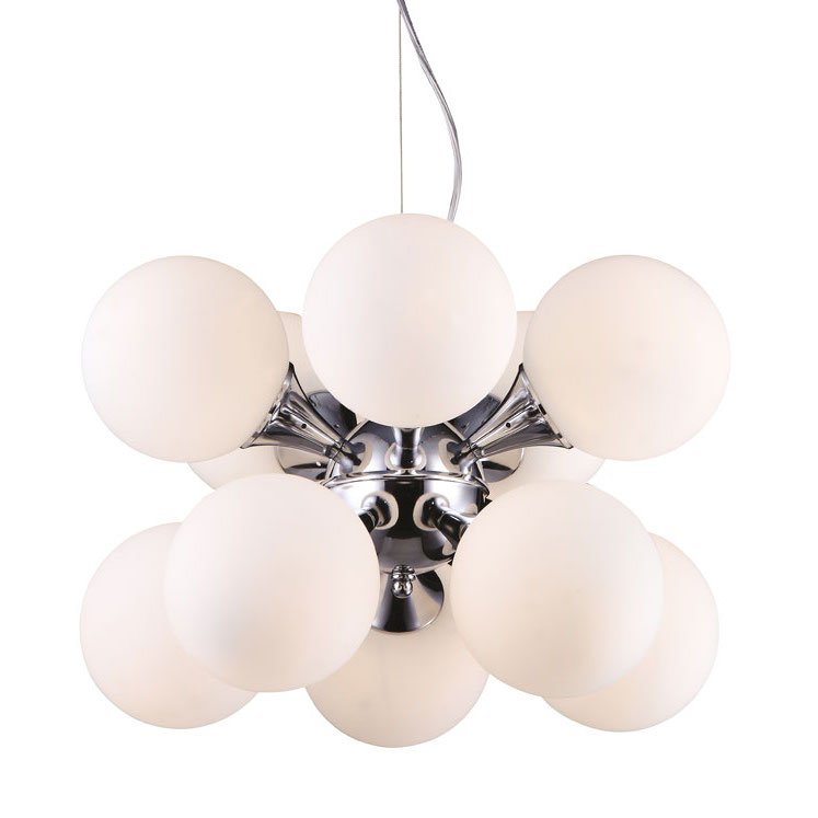 Люстры MOONDROP Pendant Lamp Хром Белый в Барнауле | Loft Concept 