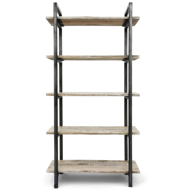 Стеллаж Takari Industrial light Wood Белый винтажная патина Черный Стеллаж Takari Industrial light Wood Белый винтажная патина Черный в Барнауле | Loft Concept