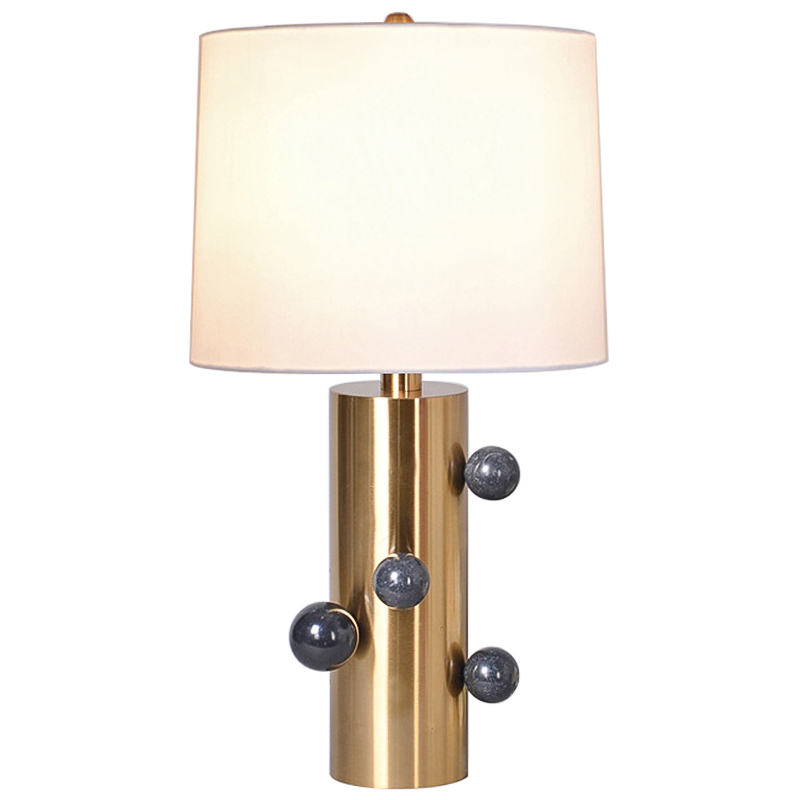 Настольная лампа с абажуром Cantrell Table Lamp Black Бежевый Золотой Черный Настольная лампа с абажуром Cantrell Table Lamp Black Бежевый Золотой Черный в Барнауле | Loft Concept