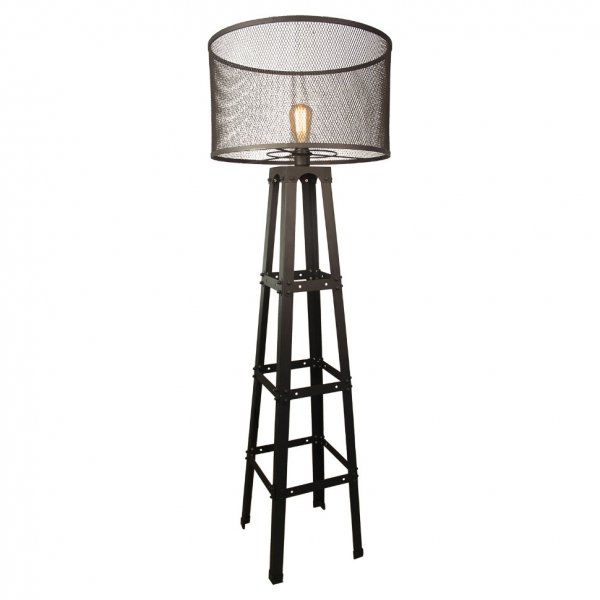 Торшер Radial Cage Floor Lamp Черный Торшер Radial Cage Floor Lamp Черный в Барнауле | Loft Concept