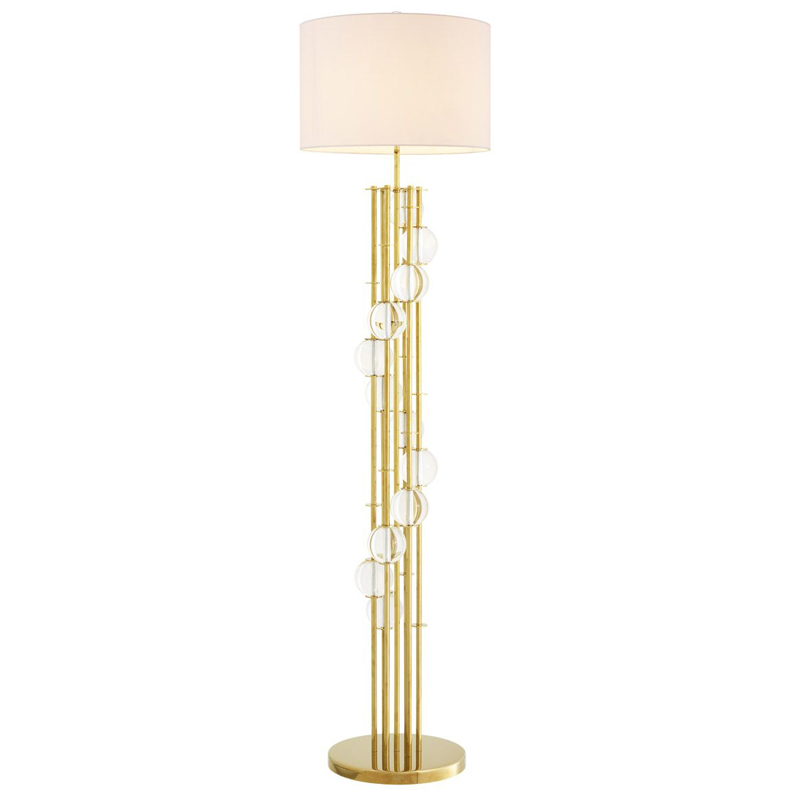 Торшер Eichholtz Floor Lamp Lorenzo Gold & white Глянцевое золото Белый Прозрачный Торшер Eichholtz Floor Lamp Lorenzo Gold & white Глянцевое золото Белый Прозрачный в Барнауле | Loft Concept