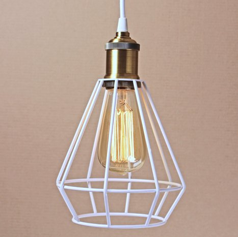 Подвесной светильник Wire Cage Pendant Punch White Белый Подвесной светильник Wire Cage Pendant Punch White Белый в Барнауле | Loft Concept