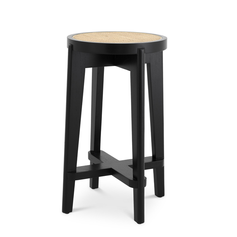 Полубарный стул Eichholtz Counter Stool Dareau black Бежевый Черный Полубарный стул Eichholtz Counter Stool Dareau black Бежевый Черный в Барнауле | Loft Concept