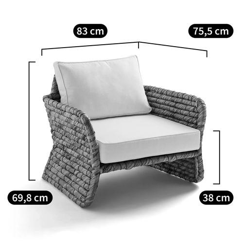 Кресло из плетеного гиацинта Gardner Wicker Armchair Кресло из плетеного гиацинта Gardner Wicker Armchair в Барнауле