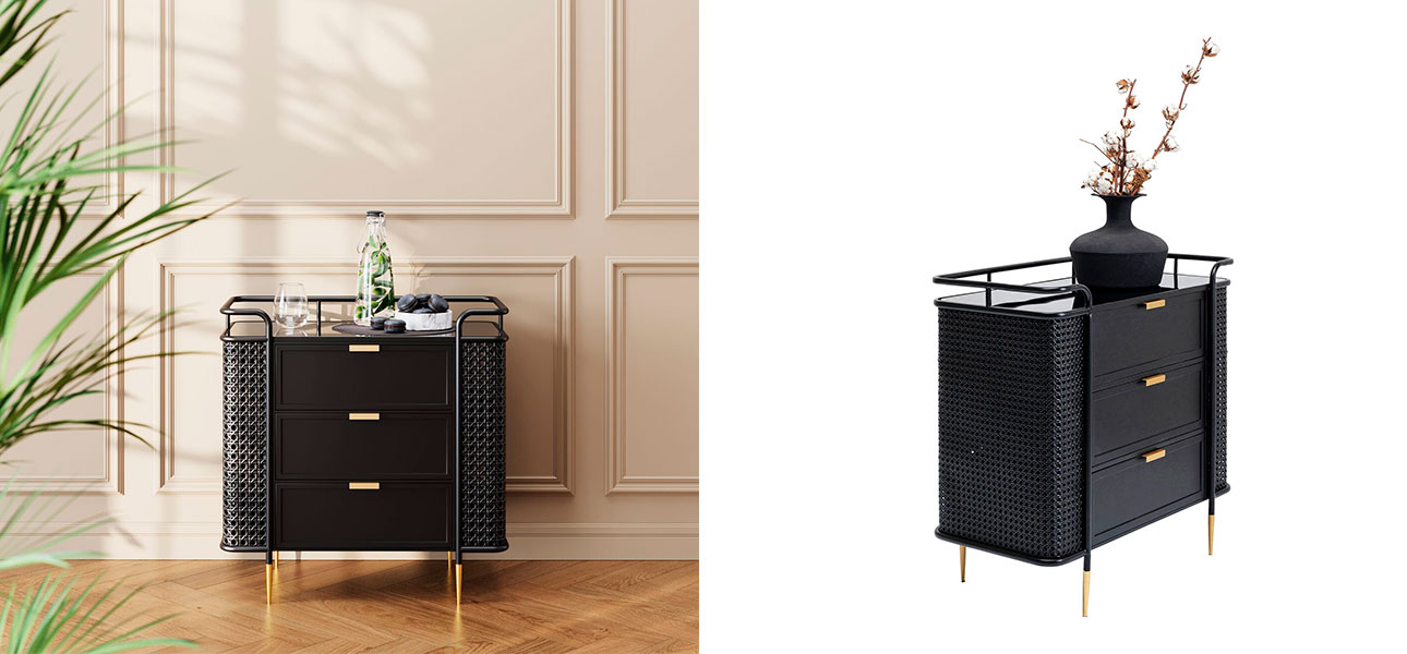 Комод черный Damian - фото