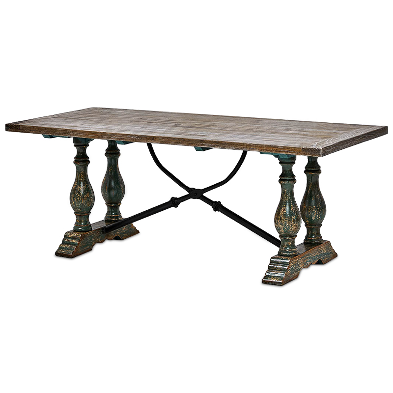 Обеденный стол Stenio Table Коричневый винтаж Черный Изумрудный Обеденный стол Stenio Table Коричневый винтаж Черный Изумрудный в Барнауле | Loft Concept