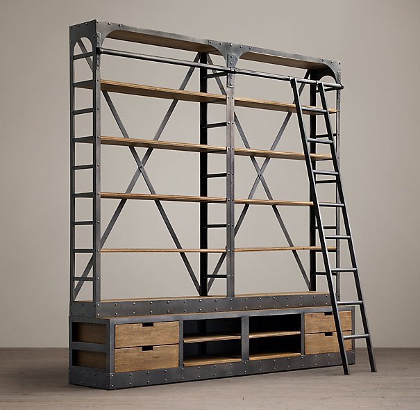 Стеллаж Industrial Iron Белый дуб Стеллаж Industrial Iron Белый дуб в Барнауле | Loft Concept
