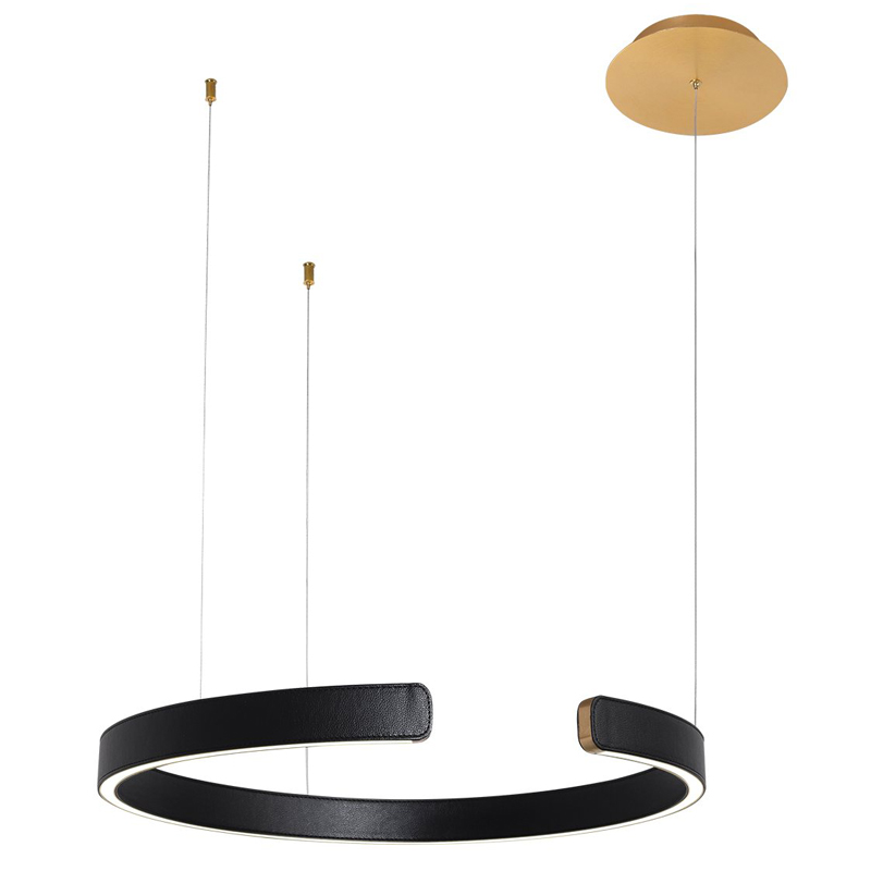 Подвесной светильник Half Ring black leather 60 Черный Золотой Подвесной светильник Half Ring black leather 60 Черный Золотой в Барнауле | Loft Concept