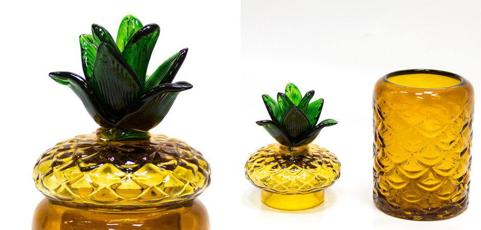 Ваза с крышкой Pineapple Transparent Amber M Ваза с крышкой Pineapple Transparent Amber M - Loft-Concept в Барнауле