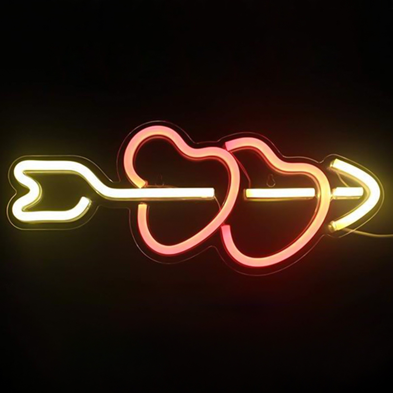 Неоновая настенная лампа Two Hearts Neon Wall Lamp Красный Желтый Прозрачный Неоновая настенная лампа Two Hearts Neon Wall Lamp Красный Желтый Прозрачный в Барнауле | Loft Concept