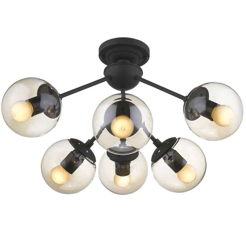 Потолочный светильник Ceiling Lamp Modo 6 black Черный Янтарный Потолочный светильник Ceiling Lamp Modo 6 black Черный Янтарный в Барнауле | Loft Concept