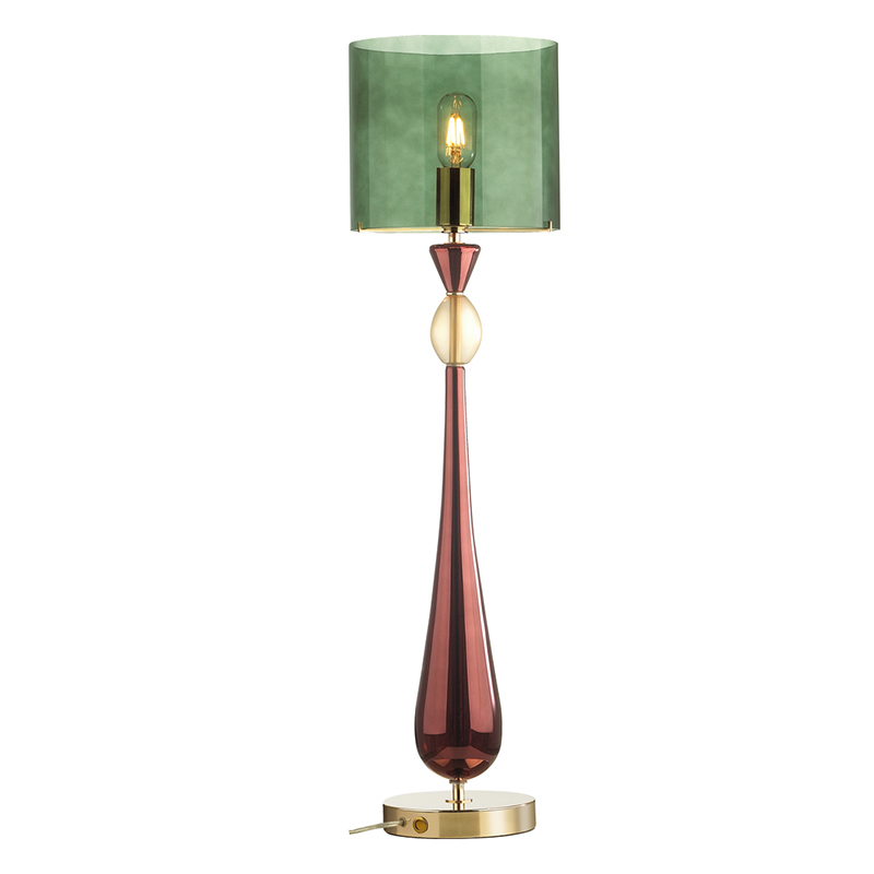 Настольная лампа Roser Green Burgundy Table Lamp Бургундский красный Золотой Зеленый Настольная лампа Roser Green Burgundy Table Lamp Бургундский красный Золотой Зеленый в Барнауле | Loft Concept