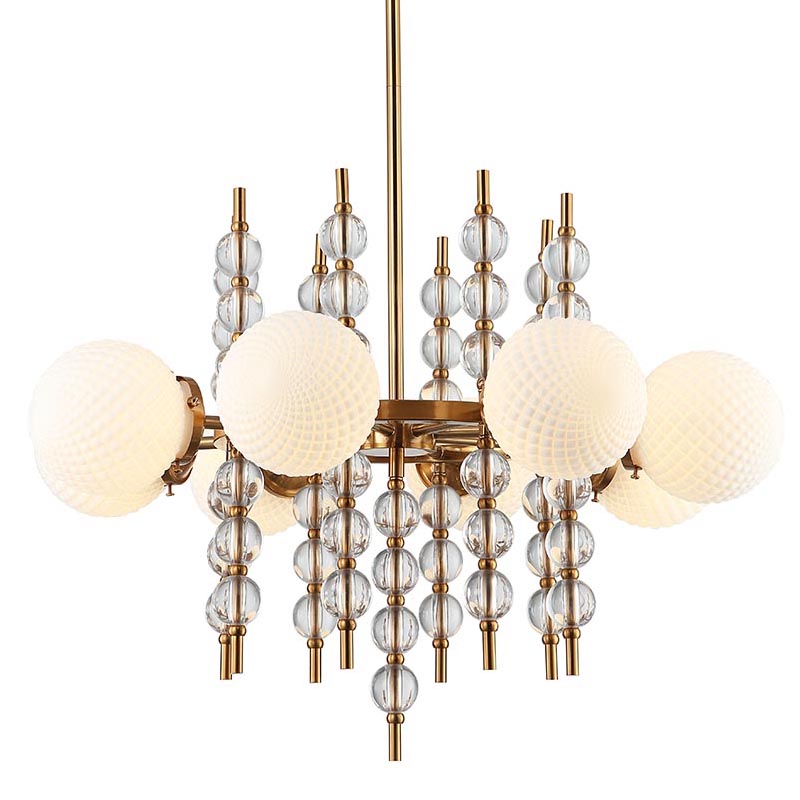 Люстра Addelyn Chandelier 8 lamp Белый Латунь Люстра Addelyn Chandelier 8 lamp Белый Латунь в Барнауле | Loft Concept