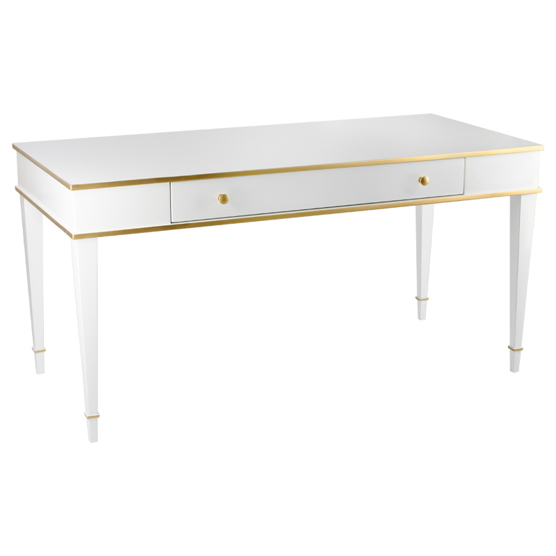 Письменный стол Kelly Desk Белый Белый Золотой в Барнауле | Loft Concept 