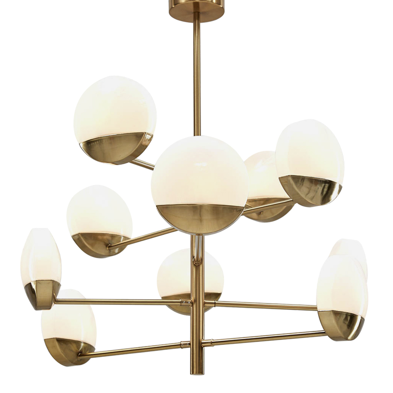 Люстра Perla Chandelier 10 Золотой Белое матовое стекло Люстра Perla Chandelier 10 Золотой Белое матовое стекло в Барнауле | Loft Concept