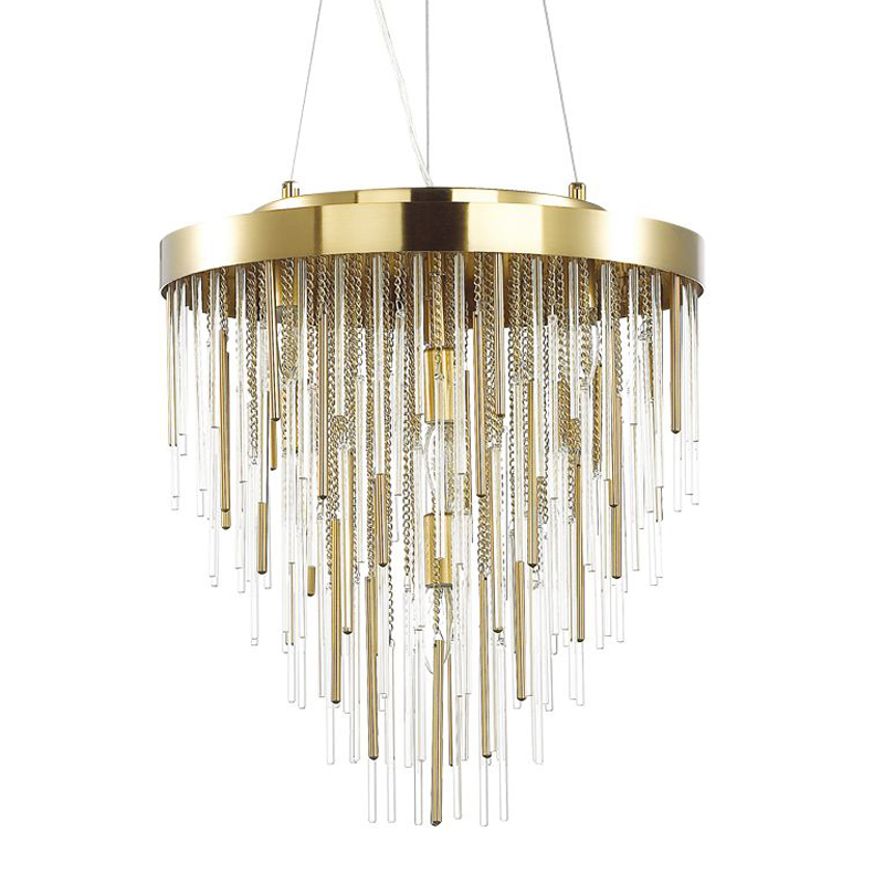 Люстра Luxury Gold & Glass Stripes Золотой Люстра Luxury Gold & Glass Stripes Золотой в Барнауле | Loft Concept