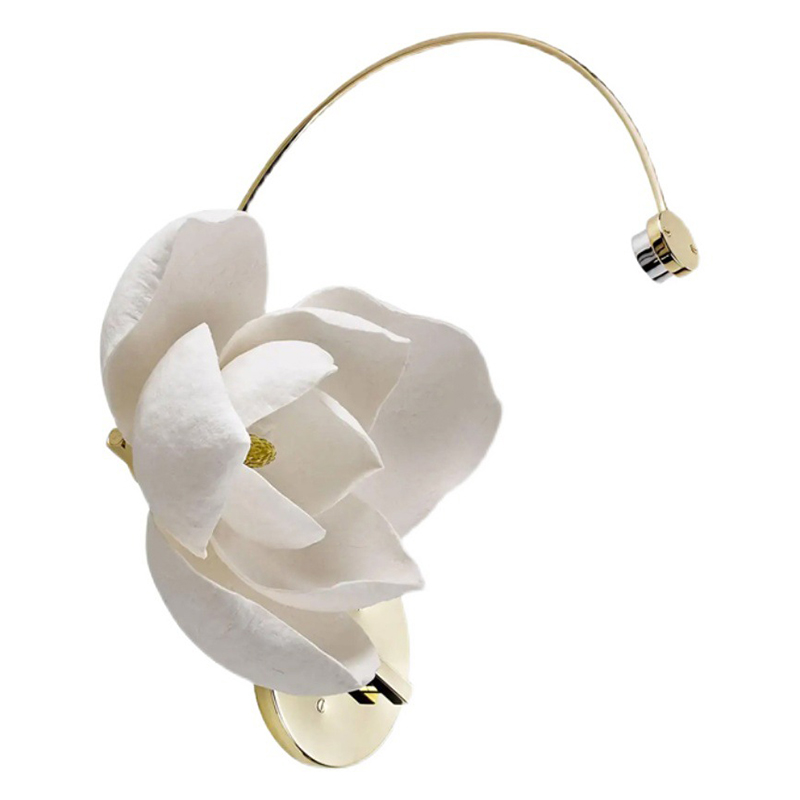 Бра Белый Цветок Lure Sconce by PELLE Белый Глянцевое золото Бра Белый Цветок Lure Sconce by PELLE Белый Глянцевое золото в Барнауле | Loft Concept